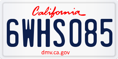 CA license plate 6WHS085
