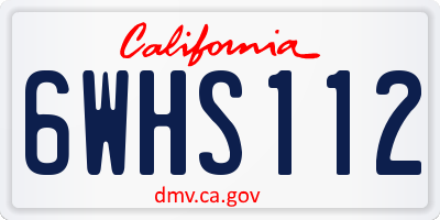 CA license plate 6WHS112