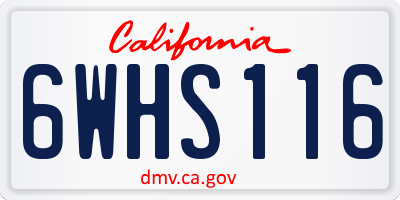 CA license plate 6WHS116