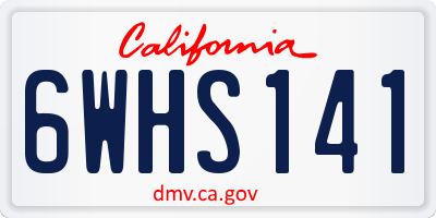 CA license plate 6WHS141