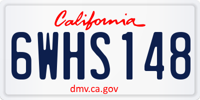 CA license plate 6WHS148