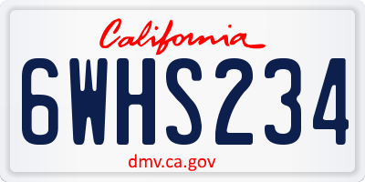 CA license plate 6WHS234