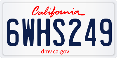 CA license plate 6WHS249