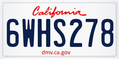 CA license plate 6WHS278