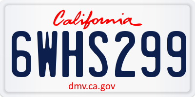 CA license plate 6WHS299
