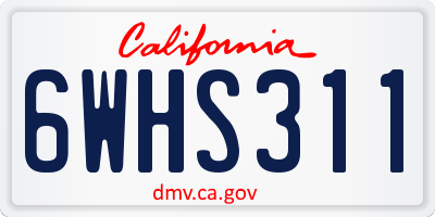 CA license plate 6WHS311