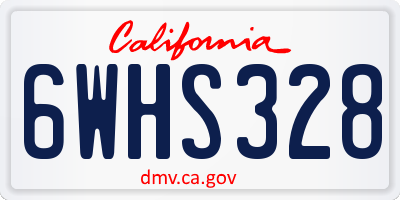 CA license plate 6WHS328