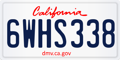 CA license plate 6WHS338