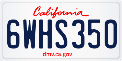 CA license plate 6WHS350