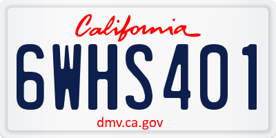 CA license plate 6WHS401