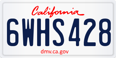 CA license plate 6WHS428