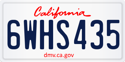 CA license plate 6WHS435