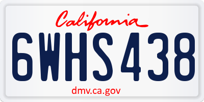 CA license plate 6WHS438