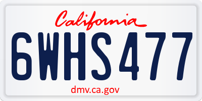 CA license plate 6WHS477