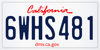 CA license plate 6WHS481