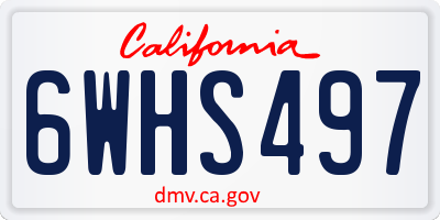 CA license plate 6WHS497