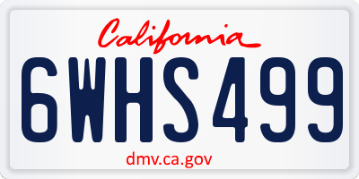 CA license plate 6WHS499