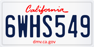 CA license plate 6WHS549