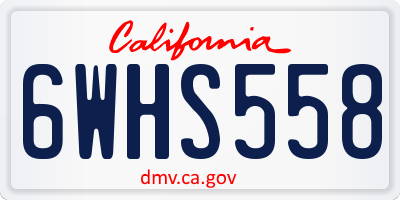 CA license plate 6WHS558