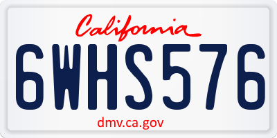 CA license plate 6WHS576