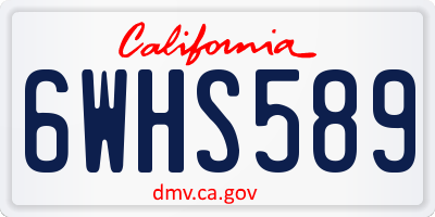 CA license plate 6WHS589