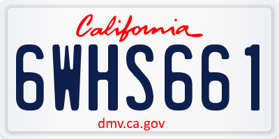 CA license plate 6WHS661