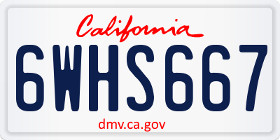 CA license plate 6WHS667