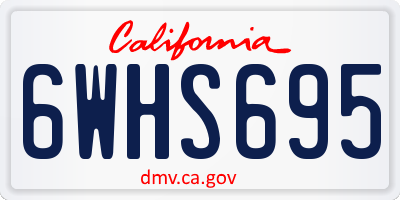 CA license plate 6WHS695