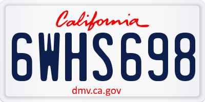 CA license plate 6WHS698