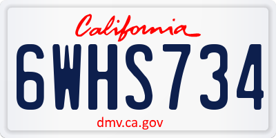CA license plate 6WHS734
