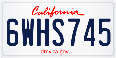 CA license plate 6WHS745