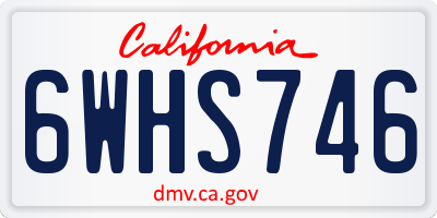 CA license plate 6WHS746