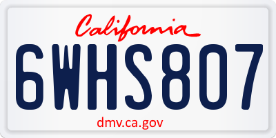 CA license plate 6WHS807
