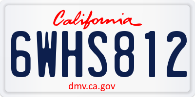 CA license plate 6WHS812
