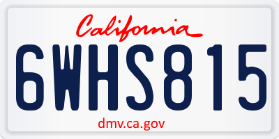 CA license plate 6WHS815