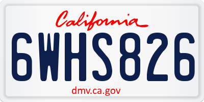 CA license plate 6WHS826