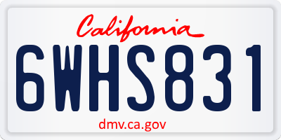 CA license plate 6WHS831