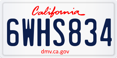 CA license plate 6WHS834