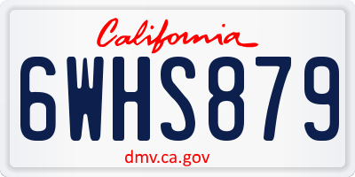CA license plate 6WHS879
