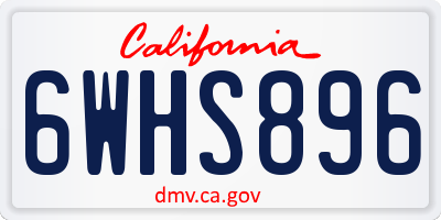 CA license plate 6WHS896