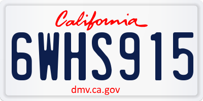 CA license plate 6WHS915