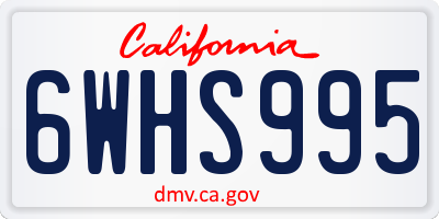 CA license plate 6WHS995