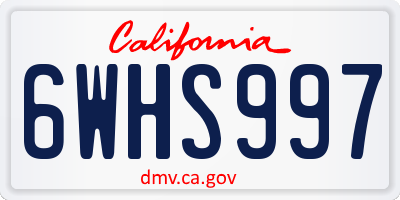 CA license plate 6WHS997