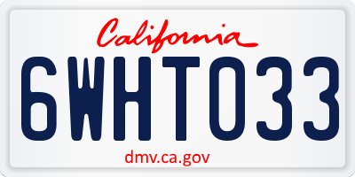 CA license plate 6WHT033