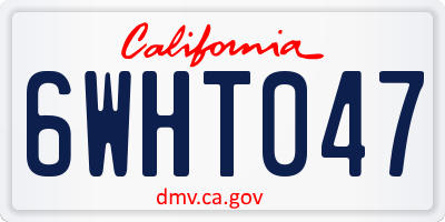 CA license plate 6WHT047