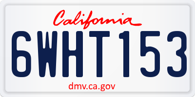 CA license plate 6WHT153