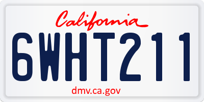 CA license plate 6WHT211