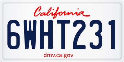 CA license plate 6WHT231