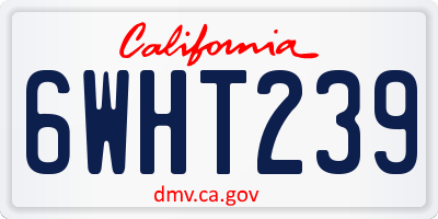 CA license plate 6WHT239