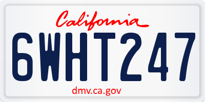 CA license plate 6WHT247